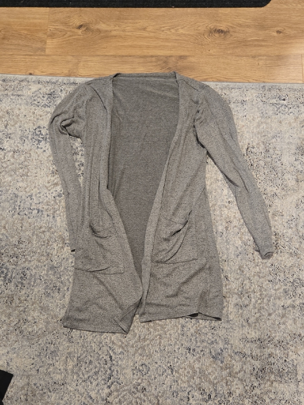 Green Gray Open-Front Women’s Cardigan Sweater, Zyia